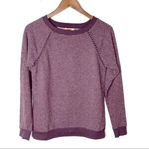 Fervour Heathered Plum Raglan Sleeve Sweatshirt